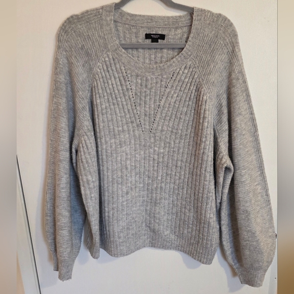 Simply Vera Vera Wang Knit Sweater gray comfy Womens Size XXL 2X Academia Preppy - Picture 1 of 8
